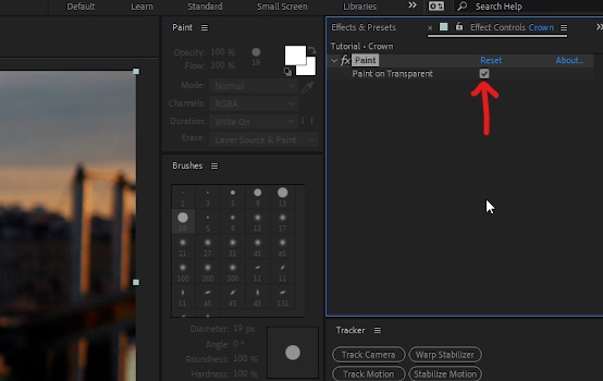 With 'Crown' layer, go to Effect Controls window, check 'Pigment on Transparent'