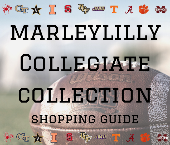 marleylilly, monogram, personalized gifts, collegiate collection, university of richmond, georgia tech, vanderbilt, university of illinois, nc state, ucf, jmu, university of tennessee, university of alabama, clemson university, mississippi state, collegiate collection shopping guide