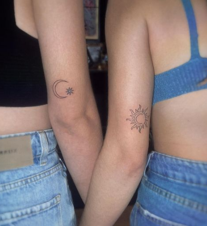 Sun & Moon Friendship Tattoo