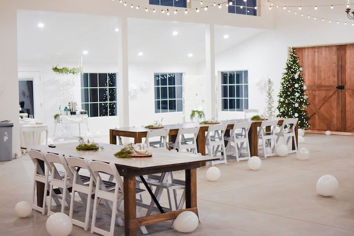 Winter Wonderland Guest Tables from a Winter ONEderland 1st Birthday Party on Kara's Party Ideas | KarasPartyIdeas.com (43)