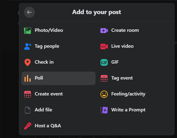 How to create a poll in Facebook group