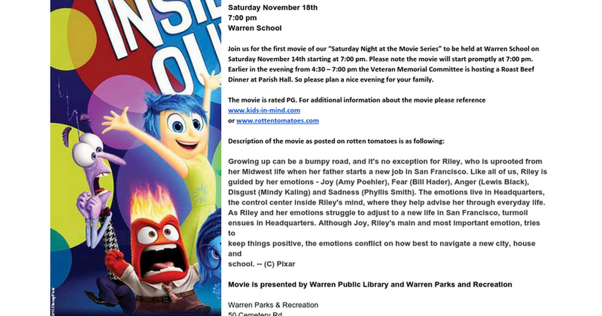 FREE MOVIE - INSIDE OUT