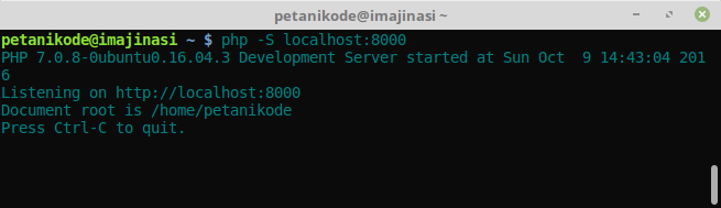 Menjalankan Server PHP melalui Terminal