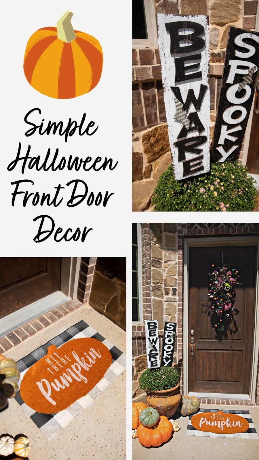 Simple Halloween Front Door Decor