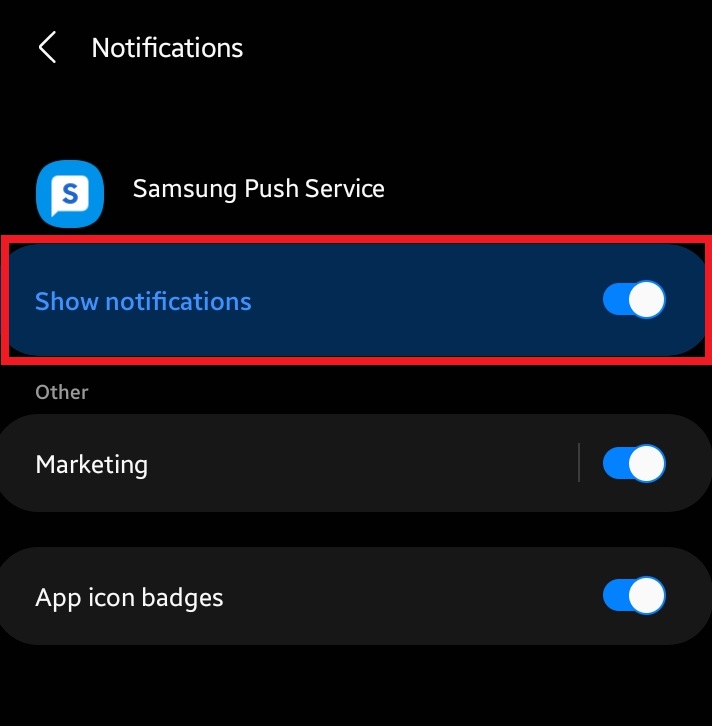 How to enable Samsung push service