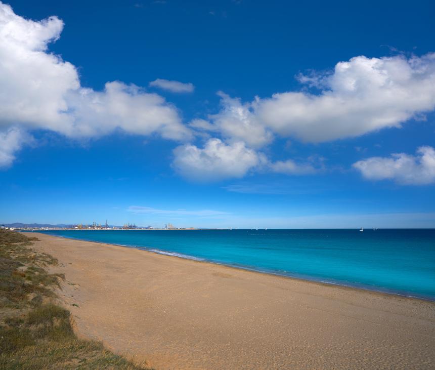 Litoral de la playa de Pinedo, en Valencia