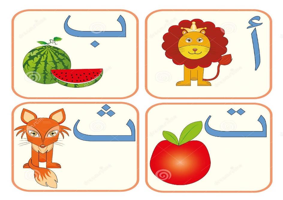 flashcards to learn the Arabic alphabet