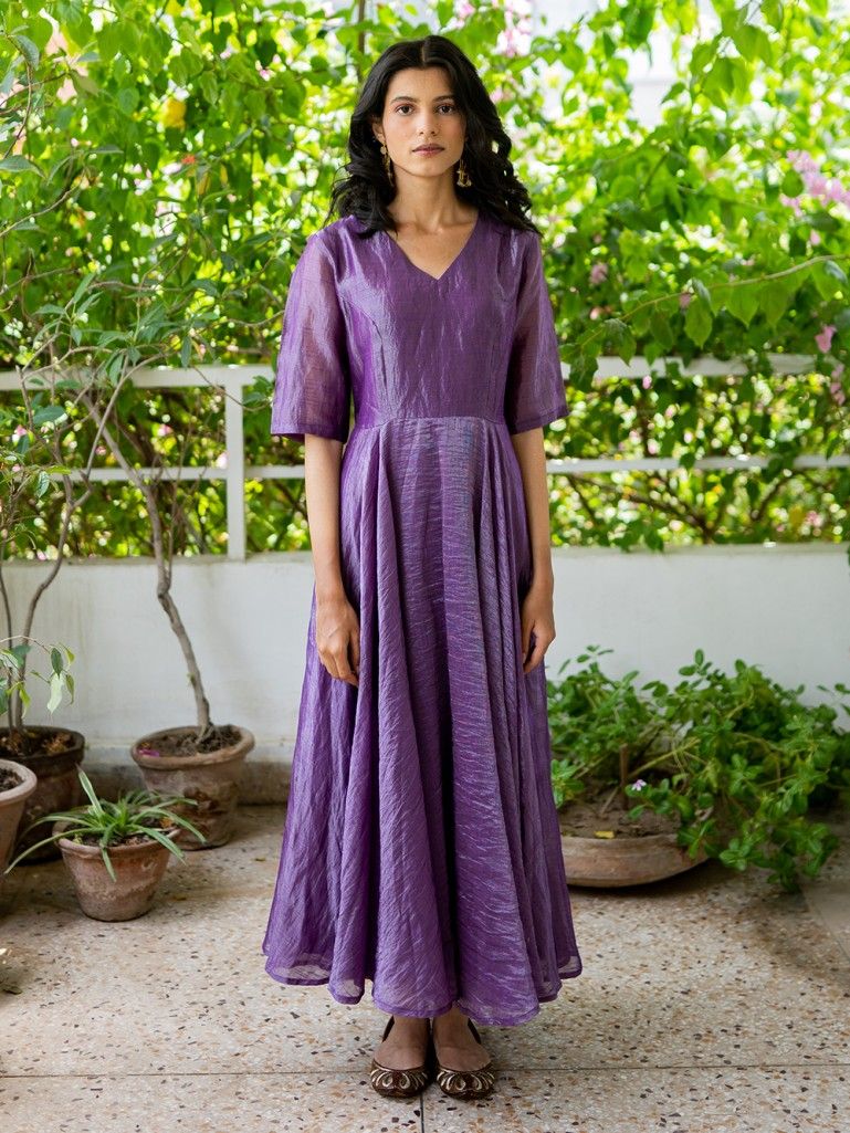 Purple-Handwoven-Banarasi-Zari-Dress