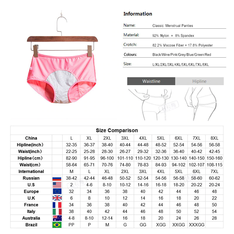 3pcs Leak Proof Menstrual Women Underwear Period Panties Health ...