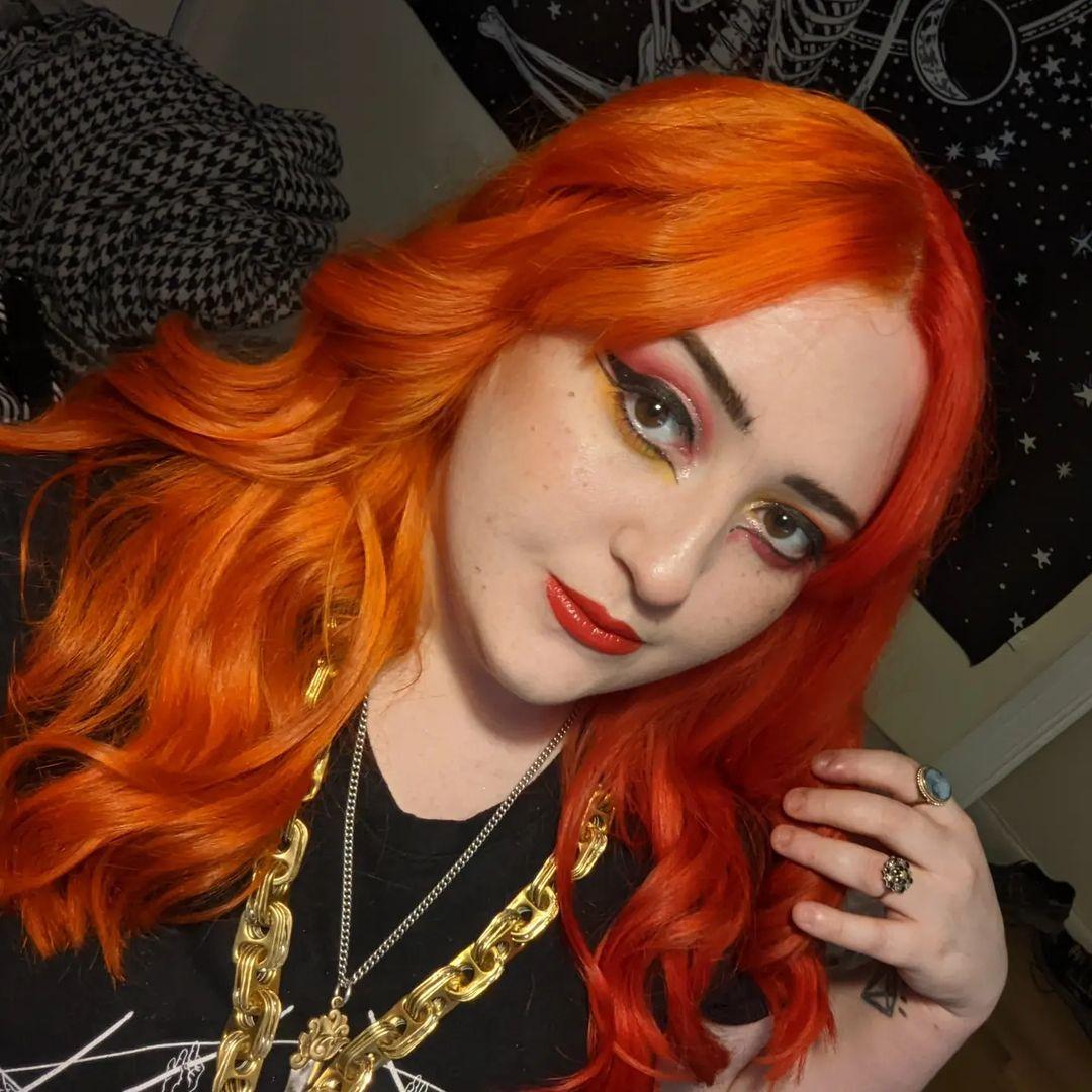 Orange and Red Hair Emo Girl