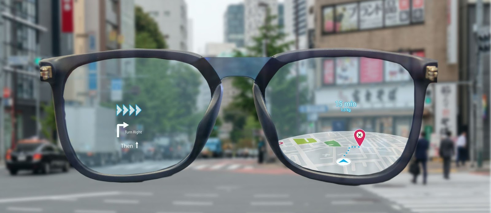 World through Augmented Reality smart glasses