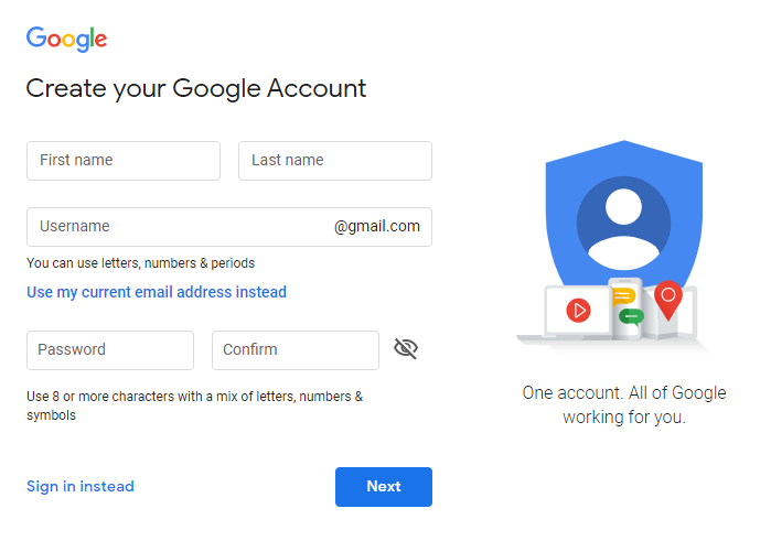 How to create a Google account