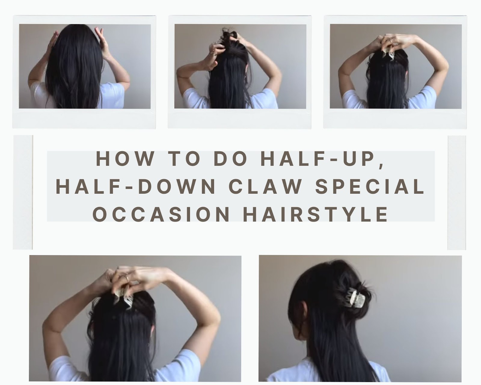 how to do half-up half-down claw special occasion hairstyle 