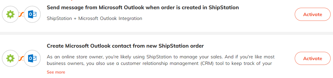Popular automations for ShipStation & Microsoft Outlook integration.