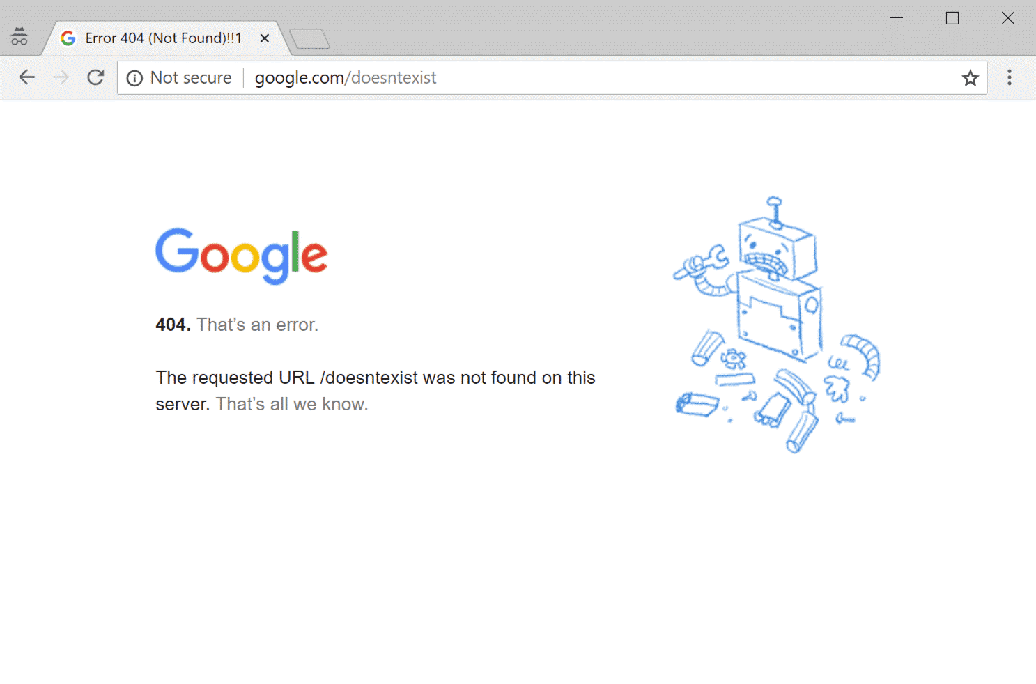 Google 404 Page Error