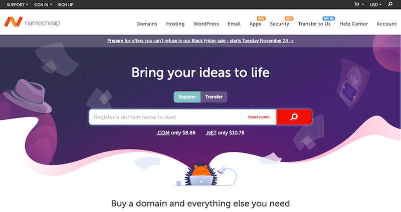 Namecheap : les meilleurs registraires de domaine