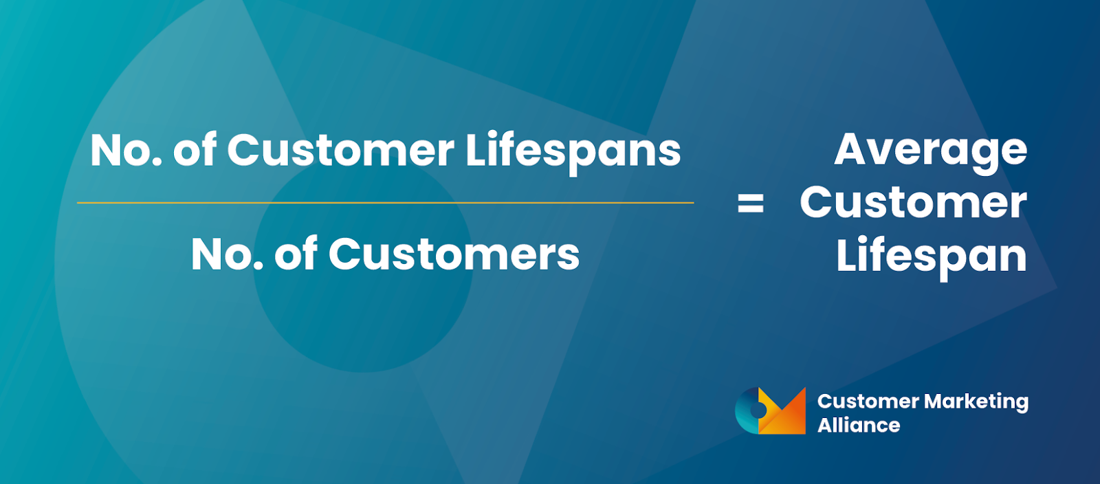 { sum of customer lifespans/no. of customers = average customer lifespan }