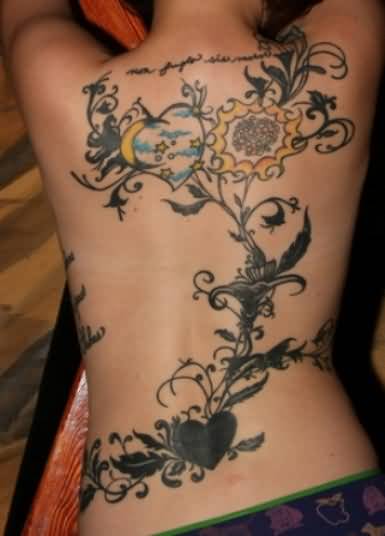 ลายสักไม้เลื้อยหลัง 09