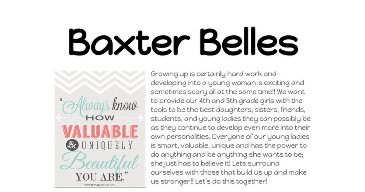 Baxter Belles 2017-2018
