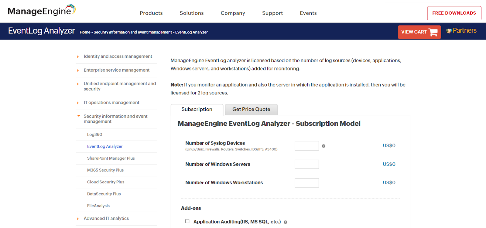 ManageEngine EventLog Analyzer