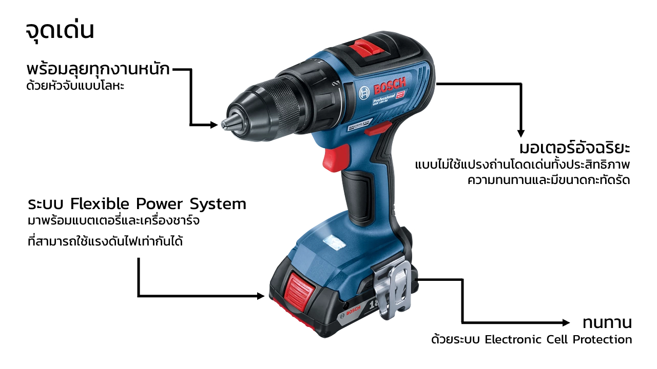 BOSCH GSB 18V-50 pros