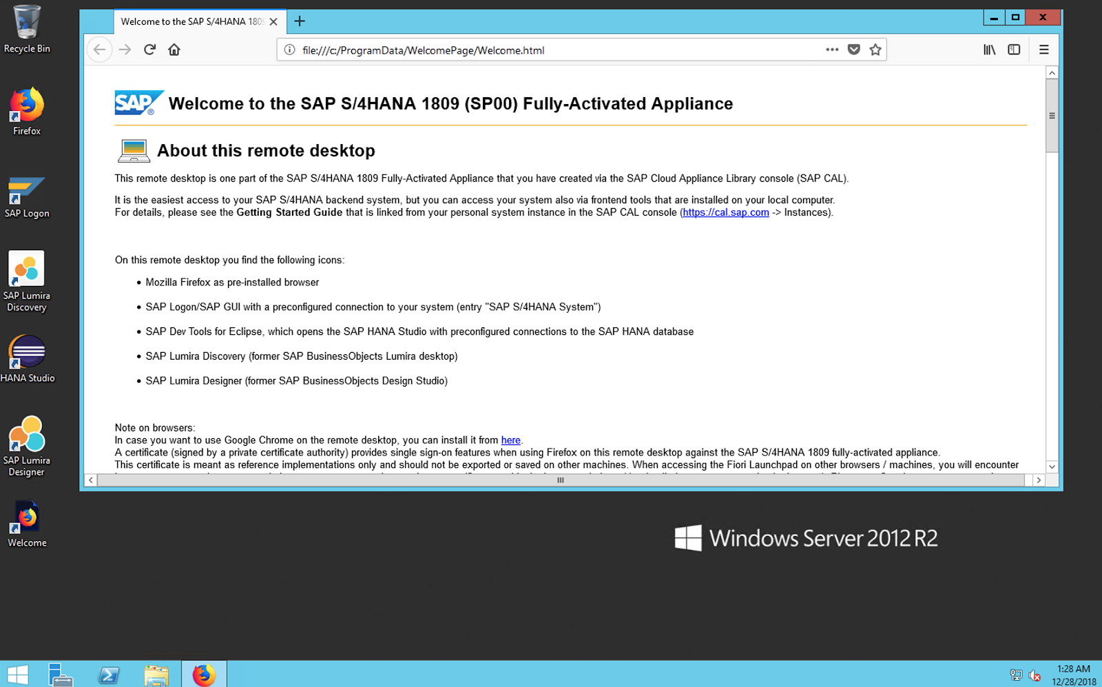 Windows Server 2012 VM