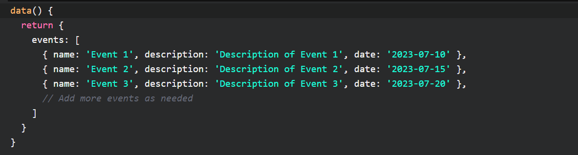 Vue Events List 1