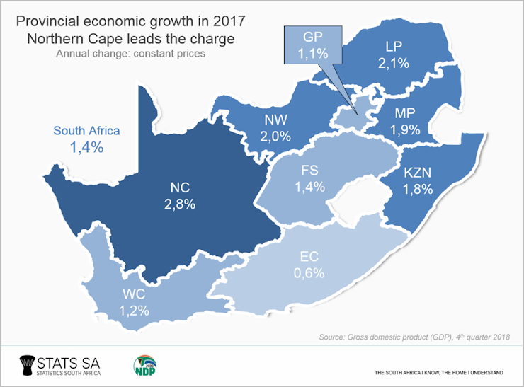 	
Mining and/or agriculture are the main contributors to most provinces’ growth rate. One province experienced a severe drought and as such the growth rate was sluggish as a result of the recovery of the drought. Which province is described by this statement?

