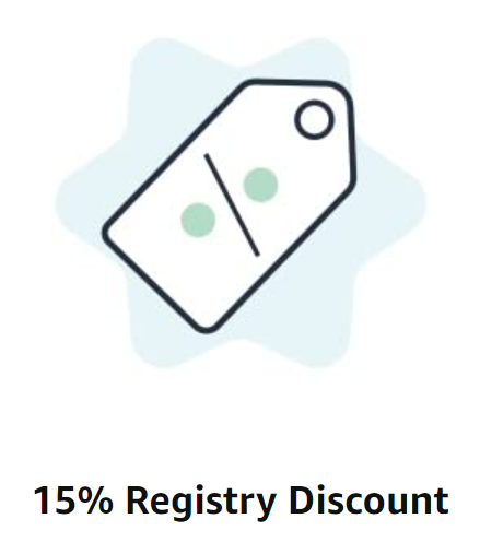 logo of tag that reads "15% registry discount" 