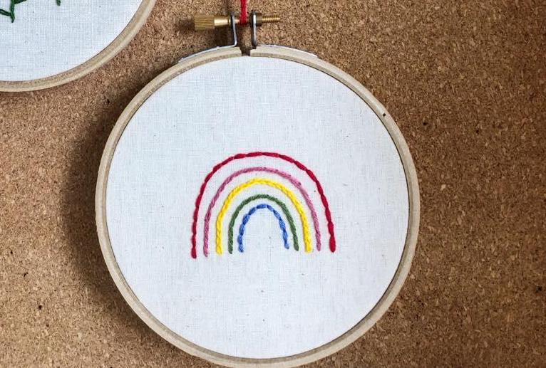 embroidery rainbow
