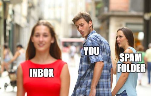 inbox vs you vs spam folder