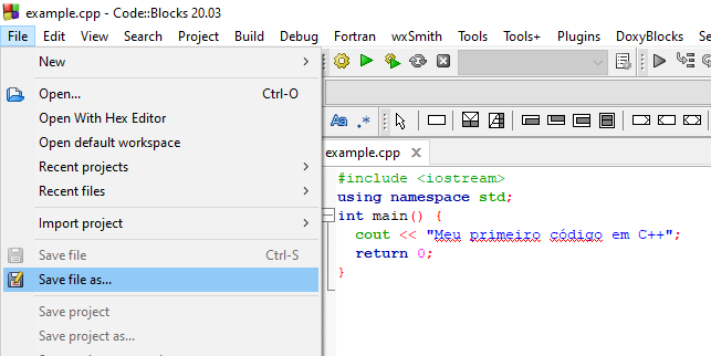 Salvando arquivo C++