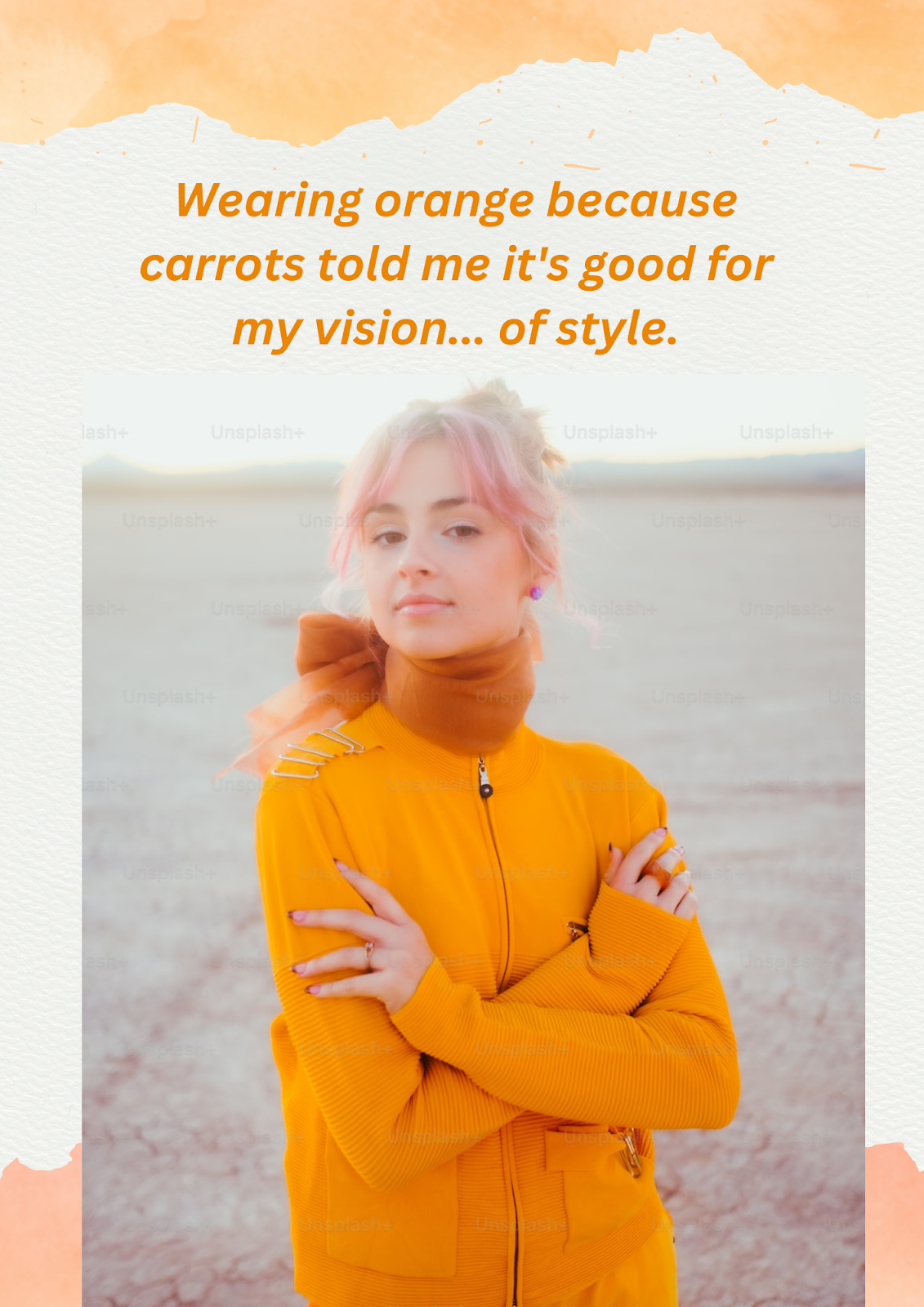 Funny Orange Outfit Caption