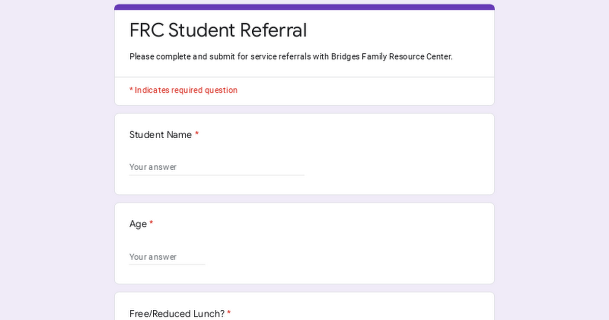 FRC Student Referral 