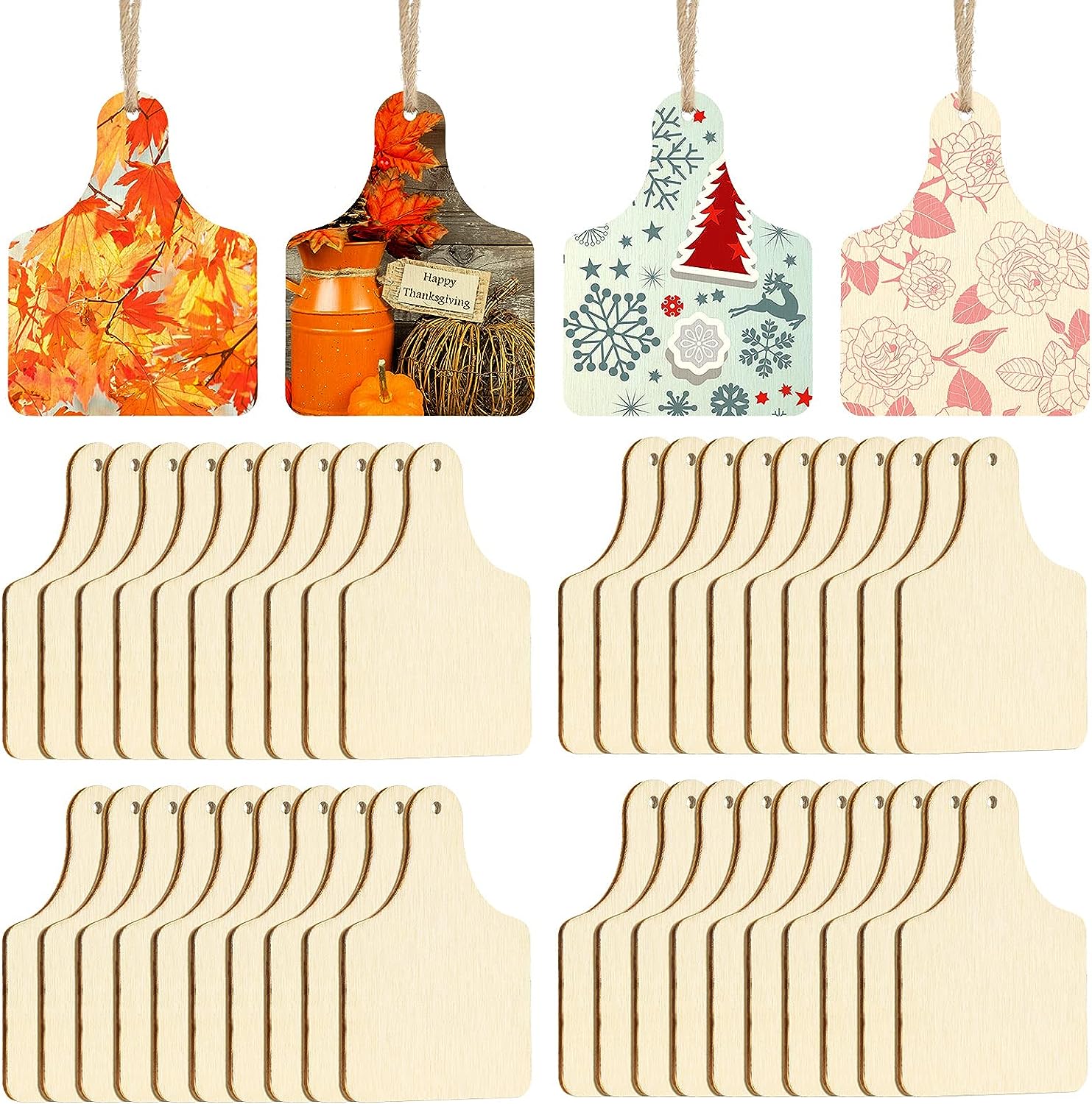 Rustic Wooden Christmas Tags 