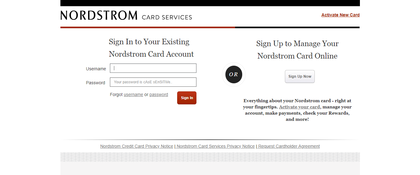 Nordstrom Card Services Login