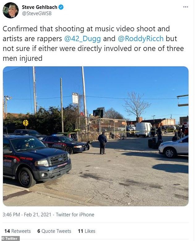 Three people are shot on a music video set in Atlanta for rappers Roddy  Ricch and 42 Dugg | Daily Mail Online