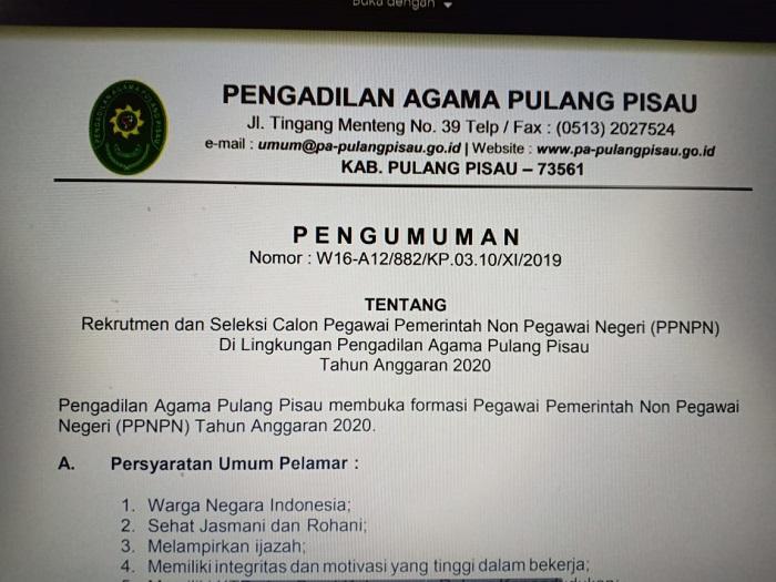 Lowongan pekerjaan kabupaten pulang pisau