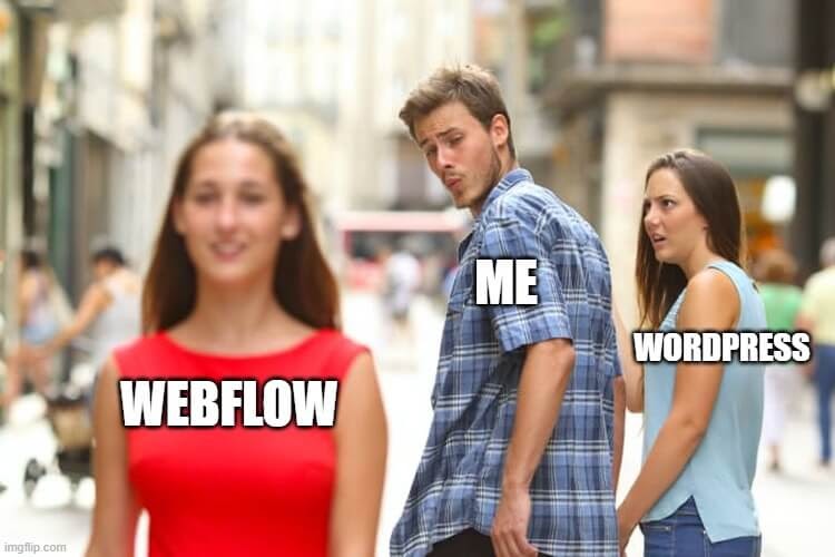 Meme with webflow and wordpress