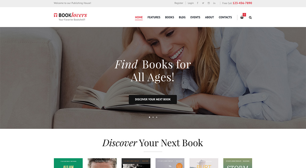Booklovers Publishing & Book Store WordPress Tema