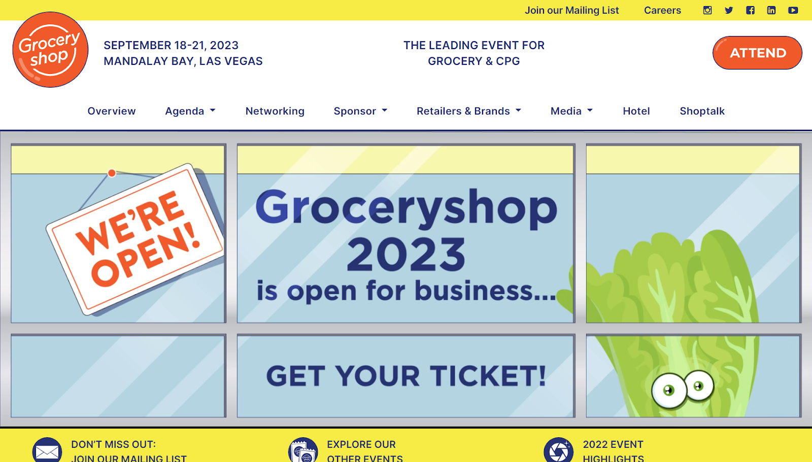 Groceryshop conference website promotional banner