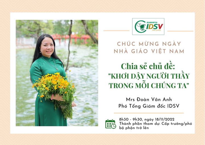 IDSV - CHƯƠNG TRÌNH CHIA SẺ: "Khơi dậy người thầy trong mỗi chúng ta."