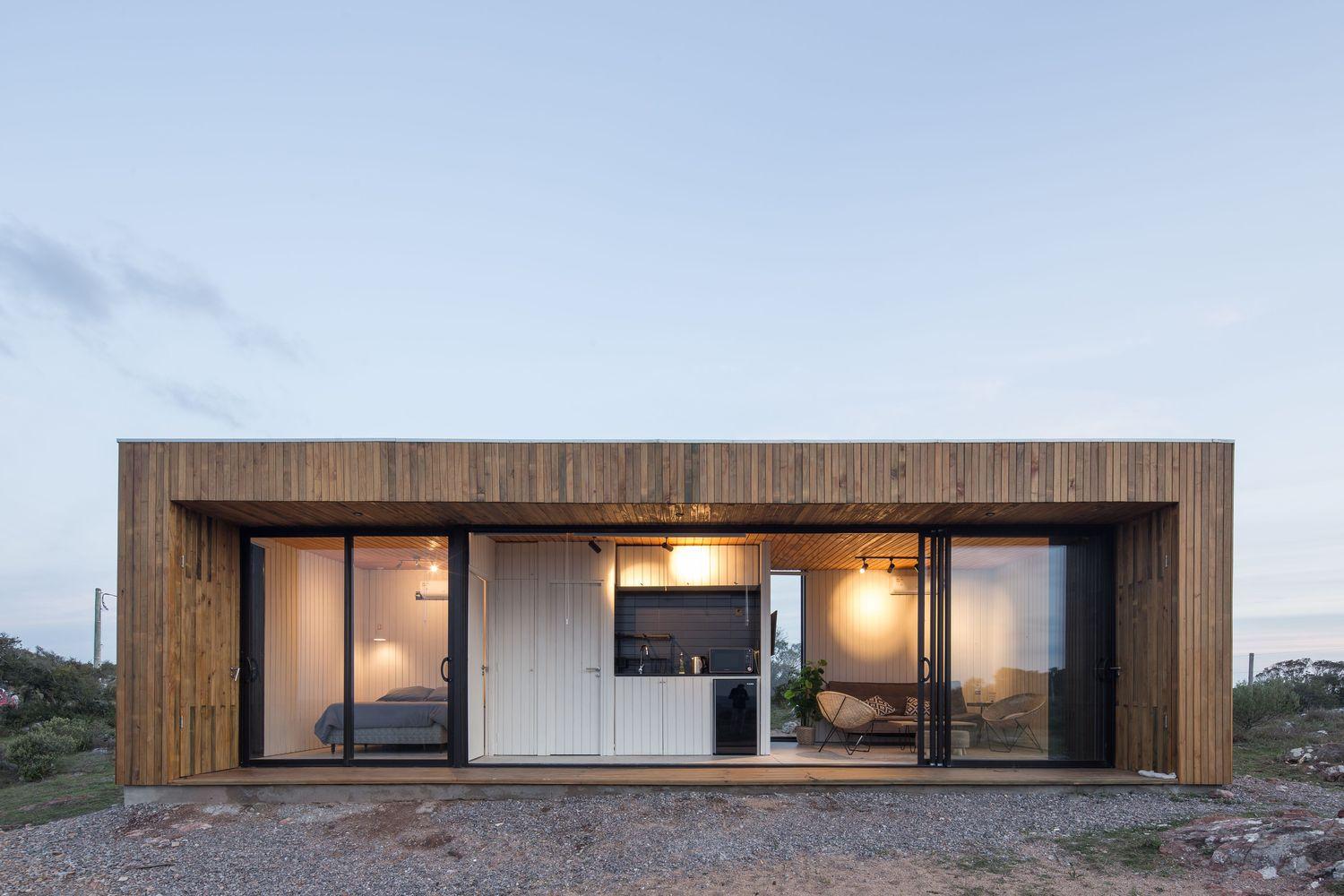 Minimalistic House Design with Outdoor Wood Paneling