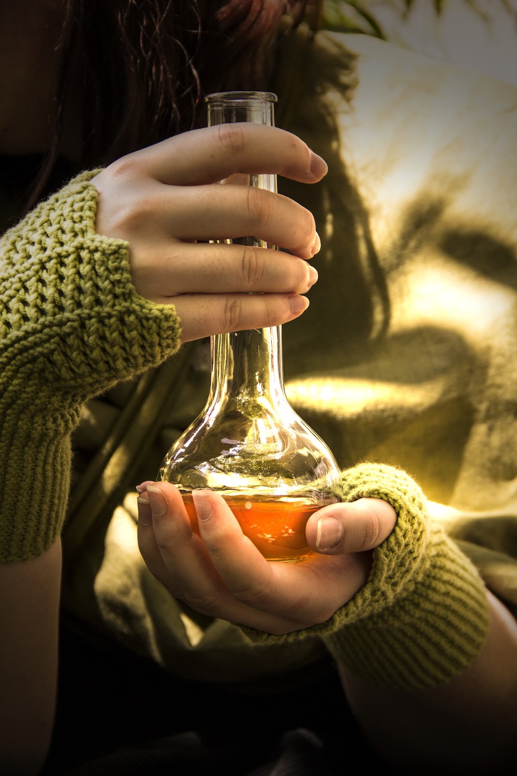 Woman holding a potion