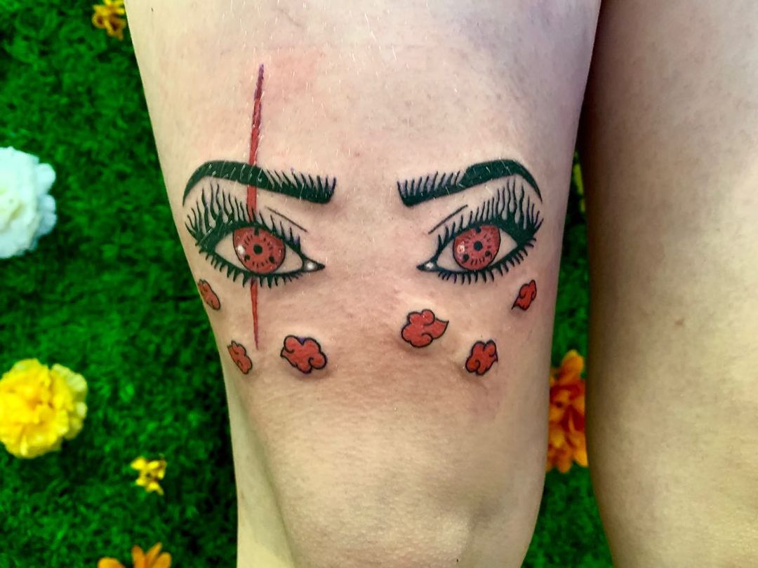 Red Eyes with Cut Tattoo
