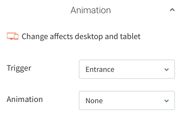 Animation settings