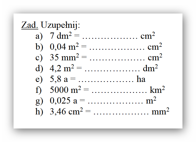 Zamiana Jednostek Klasa 6 Pdf Klasa 6a