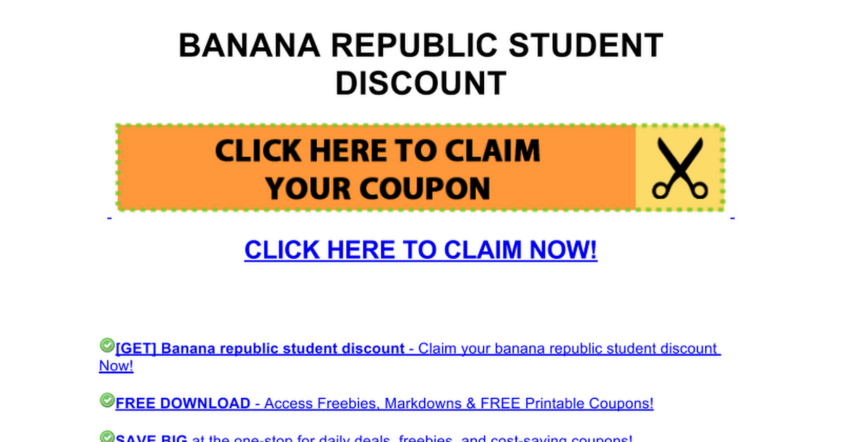 banana republic student discount Google Docs