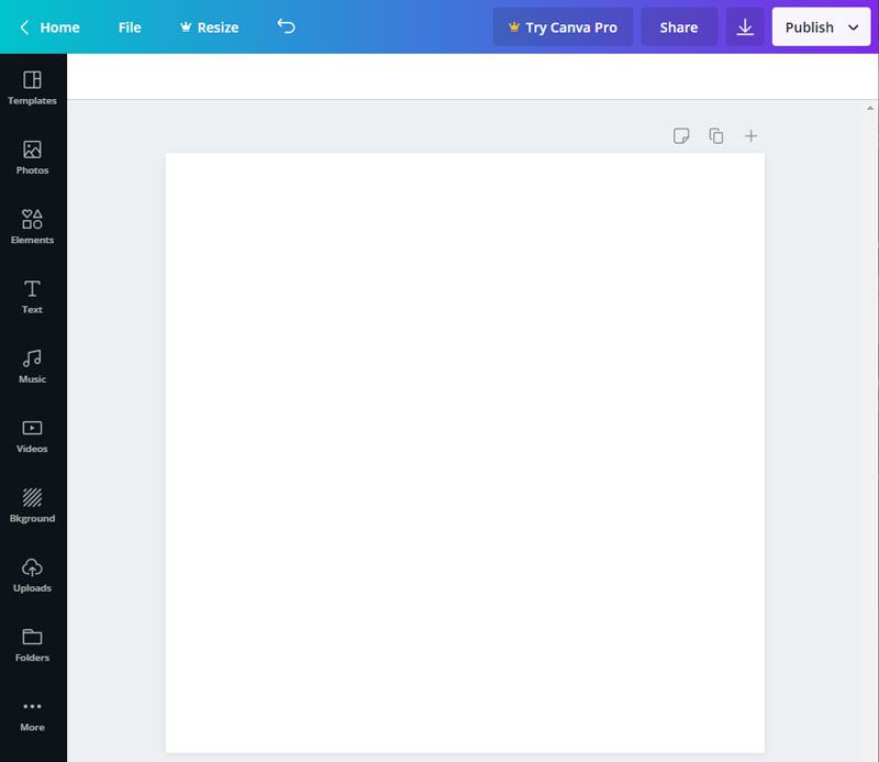 Blank Canvas in Canva