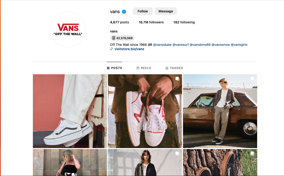 Official @vans instagram profile